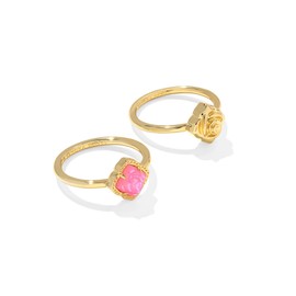 Kendra Scott Womens Mallory Rose Ring Set Gold Blush Ivory Mop 8