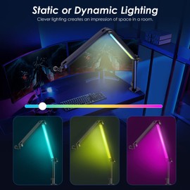 RGB Mic Boom Arm for Fifine, HyperX QuadCast 1/2 / QuadCast S/SoloCast, Shure SM7B / MV7, Blue Yeti, Rode, Shure, Razer, Gaming Mic and Most Microphones using 3/8" to 5/8" Adapter