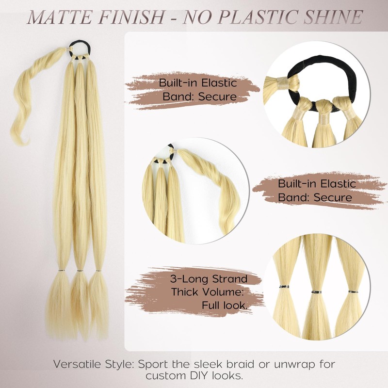 VCAY 34 Inch DIY Braid Ponytail Extension, Wrap Around Synthetic