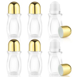 6 Pack Glass Roll On Bottles Empty Deodorant Roller Bottles Refillable Essential Oil Roller Bottles Perfume Sample Bottles Travel DIY Deodorant Containers (30ml/1oz)