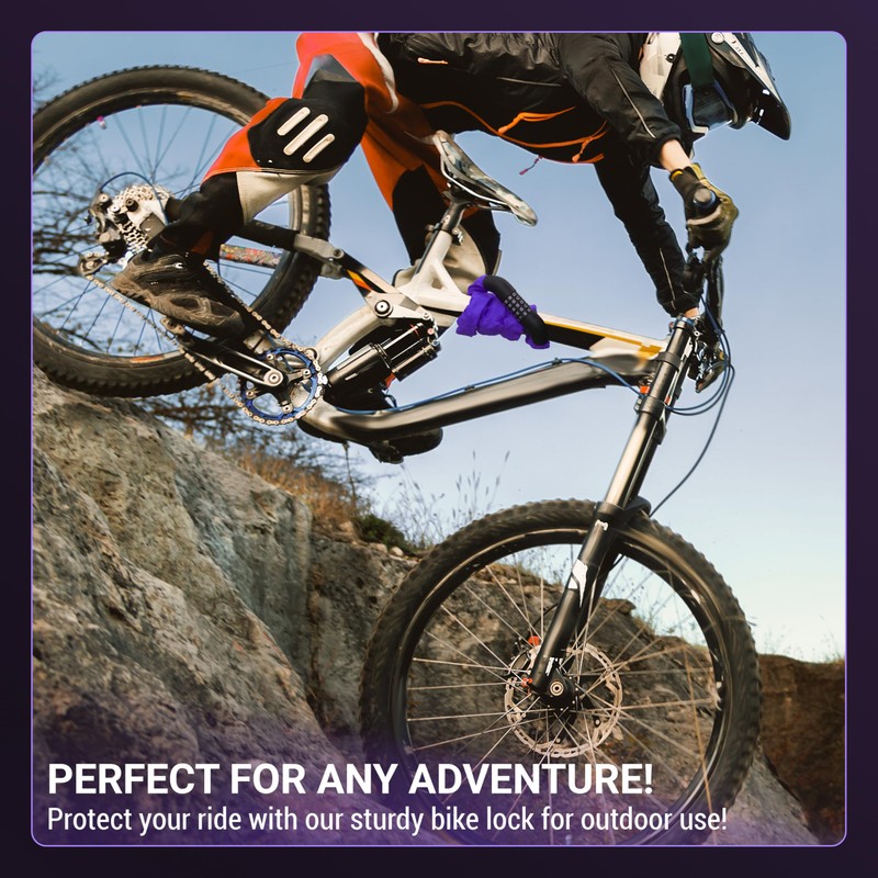 Looxmeer Fahrradschloss 12 Farben Zahlenschloss 90cm und Hoher Sicherheitsstufe, Fahrrad