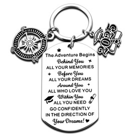 TI-EDC Graduation Gifts for Her Him Class Of 2025 Graduation Keychain for College Middle High School Graduate Boys Girls for Senior Nurse School Student Teen Girls Boys 2025 Graduation Compass Gifts