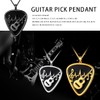 beautlace Guitar Pick Necklace 18K Gold Plated Guitar with Music