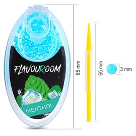 Flavouroom Premium Menthol Balls Set of 100 | DIY Menthol Capsules Filter for Unforgettable Flavour Taste | Includes Box for Storing Aromatic Click Sleeves Balls