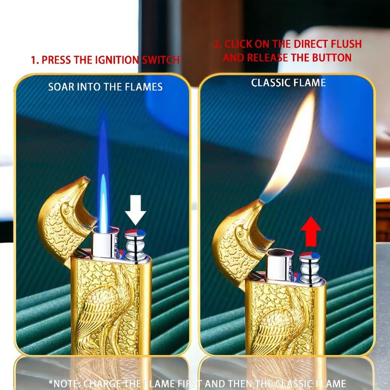 SMTSEC Crane Double Flame Dragon Lighter, Torch, Cool with Adjusting