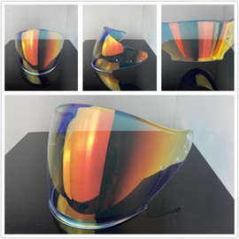 Wayocfei J-Cruise Shield Motorcycle Helmet Shield [Compatible with: J-Cruise 1/ J-Cruise 2/ J-Force 4/ CJ-2] Helmet Visor UV Absorption Motorcycle Helmet Aftermarket Replacement (Transparent REVO Red)