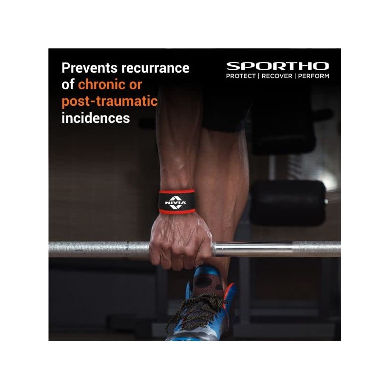 Nivia 11043 Neoprene Padded Weight Lifting Gym Bar Straps, Free