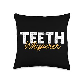 Hygienist Dentistry Assistant Doctor Dental Gift Teeth Whisperer Tooth Dental Technician Medical Dentist Throw Pillow, 16x16, Multicolor