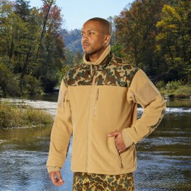 Rothco x Bear Archery Fred Bear Camo Spec Ops Tactical Fleece Jacket (US, Alpha, Medium, Regular, Regular, Fred Bear Camo)
