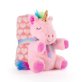 Cuddly Blanket Baby Boys Girls with Cuddly Toy Unicorn - Baby Blanket Toddler from 0+ Months with Plush Toy - Plush Toy Super Soft with Blanket Children 1 2 3 Years - 120 x 80 cm (Unicorn Pink)