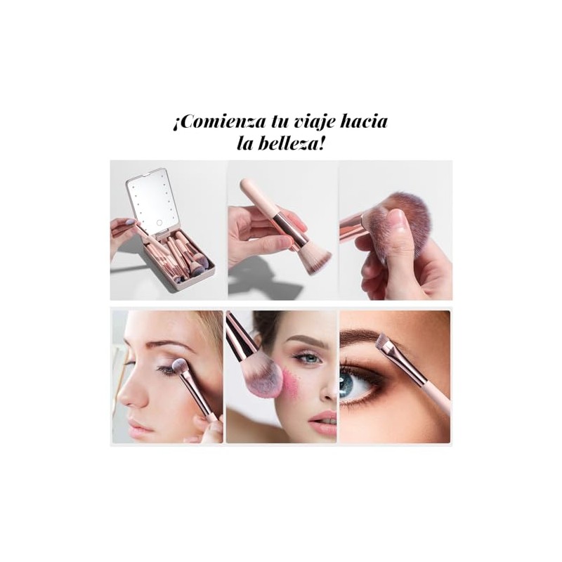 Set de viaje de brochas de maquillaje: 14 brochas de