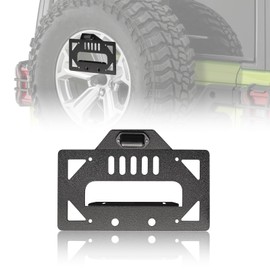 XOOKUN Spare Tire License Plate Frame with LED Light Compatible with 2018 2019 2020 2021 2022 2023 2024 Jeep Wrangler JL JLU Unlimited(Includes 4XE Models)