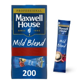 Maxwell House Mild Blend Instant Coffee Sticks - 200 x 1.5g Sachets (1 Pack, 200 Sachets)