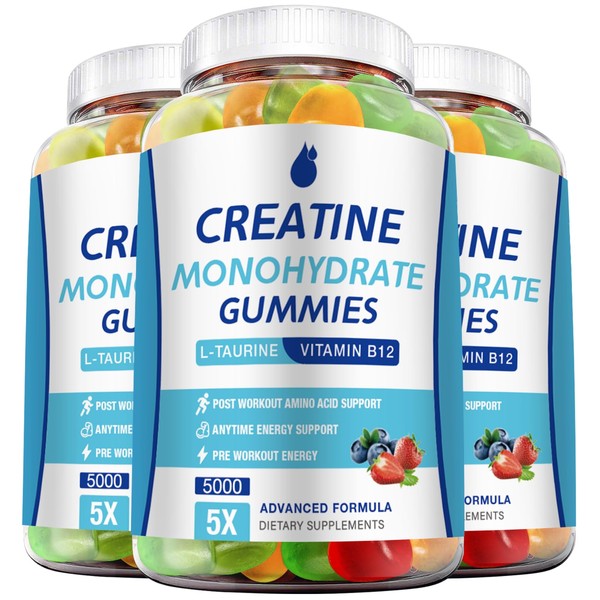 Creatine Monohydrate Gummies 5000mg for Men & Women 3 Packs,