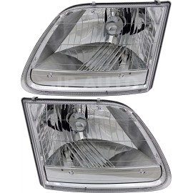 jpautowholesale For 2001-2004 Ford F150 Headlight Halogen Set Driver and Passenger Side