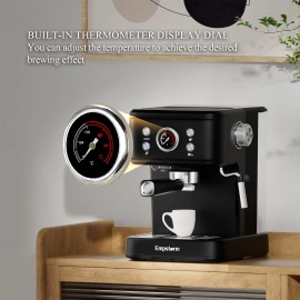 Empstorm 2 in 1 Capsule and Powder Semi-Automatic Coffee Machine Makes Espressos Lattes Cappuccinos for Office Home Hotel Usevoltage (v): 110-120V, plug type: US, color: Black