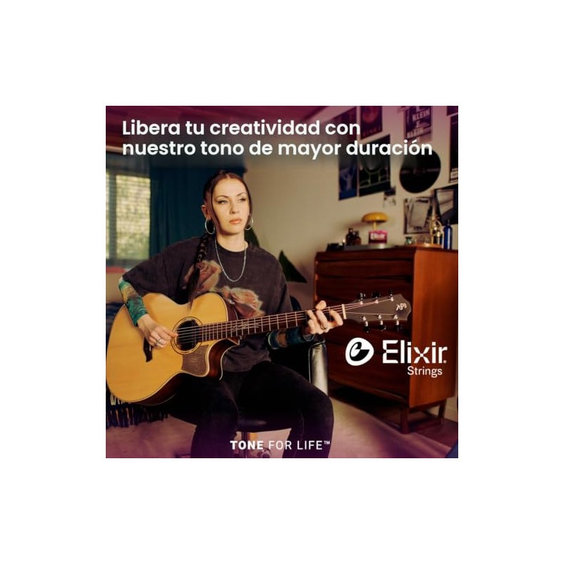 Elixir, cuerdas de bronce para guitarra acústica 80/20 con recubrimiento