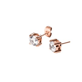 Purelei® Pristine Earrings - Timeless Stud Earrings with 6 mm Cubic Zirconia in Gold, Silver & Rose Gold, Stainless Steel, Abalone