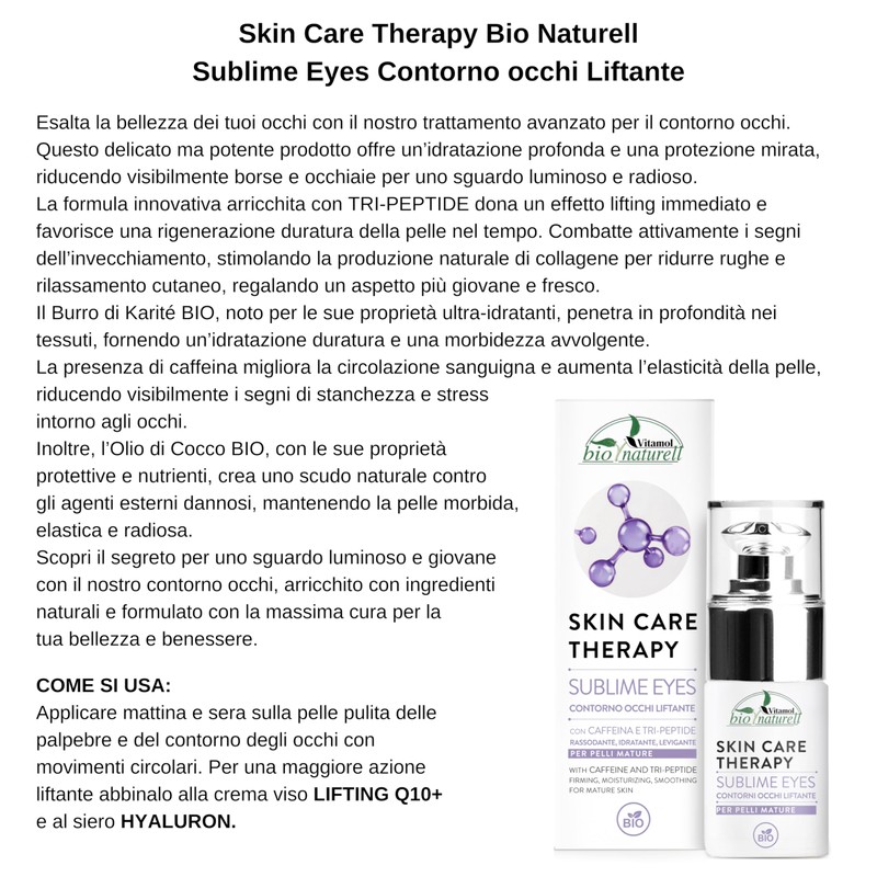 Vitamol Bio Naturell Sublime Eyes Augenpartie Anti-Falten Lifting spendet Feuchtigkeit