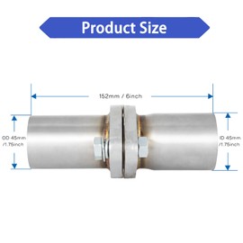YRAG-PART 1.75 Inch Exhaust Flange Connection Kit，1.75 Inch Quick Fix Exhaust Bolt,Stainless Steel Exhaust Flange Repair Pipe Kit, 2 Bolts Exhaust Flange Repair Kit (1.75")