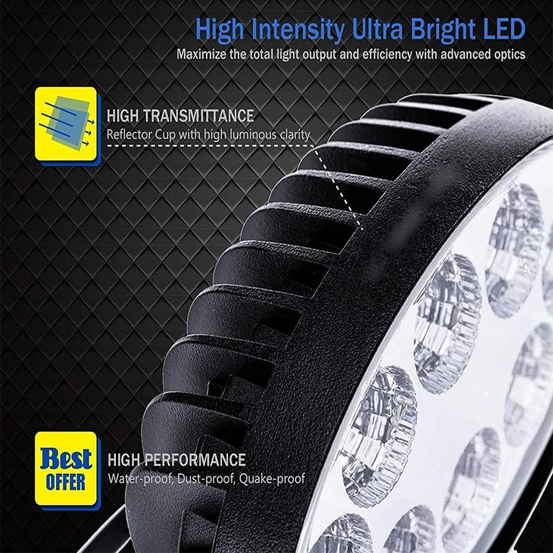 Oval Led Flood Light 12v/24v, 2PACK 5.5In 24W Led Light