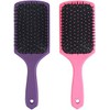 Mantello Paddle Brush Hair Brush, Pink and Purple, 2 Pack