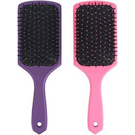 Mantello Paddle Brush Hair Brush, Pink and Purple, 2 Pack