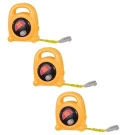 Constructive Playthings Big Tape Measure with Inches and Centimeters, Measuring Tool for STEM Activities, Educational Pretend Play Toddler Toys for 3 Years & Up, Carry Handle, Yellow, 3-Pack