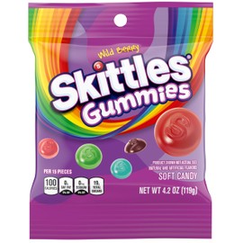 SKITTLES Gummies Wild Berry Fruit Gummy Candy, 4.2 Oz Bags (Pack of 12)