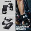 BEAR GRIP Weight Lifting Hooks, Non-Slip Rubberised Grips (Black)