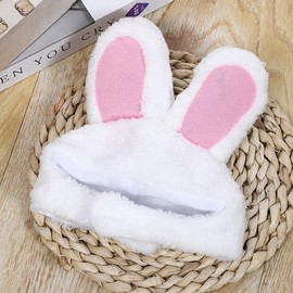 LERTREE Pet Bunny Ears Hat, White Plush Rabbit Cosplay Headdress for Puppy Cat Easter Party Headwear