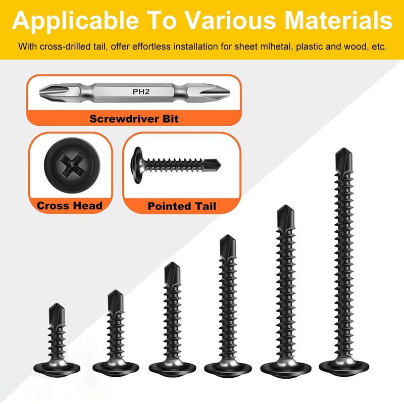 Wavanta 50Pcs Self Tapping Screws, M4.2 x 16mm Wafer Head