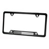 Black Stainless Steel License Plate Frame (Black/Chrome Flag)