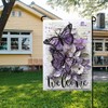 Welcome Garden Flag Spring,Summer Garden Flags for Outside 12x18 Double