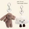Bunny Bag charm Plush Rabbit Keychain Cute Kawaii Smiling Face