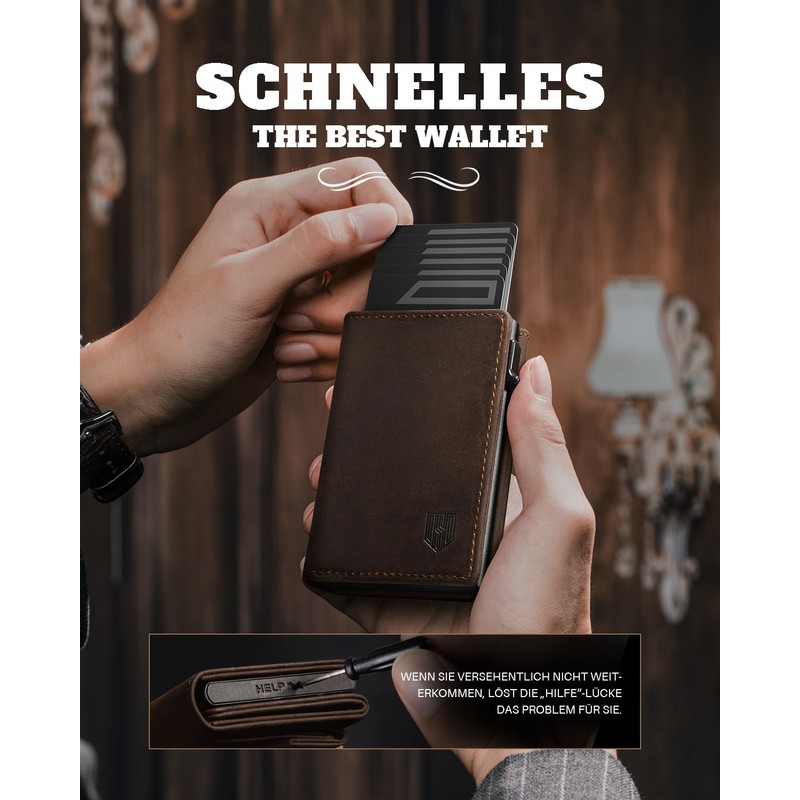 DODENSHA MagSnap Wallet I Card Holder Wallet, Dark Brown-A