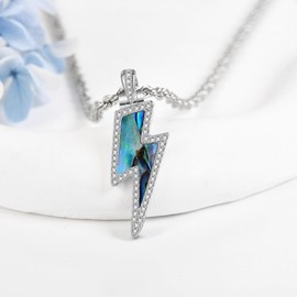 ONEFINITY Lightning Bolt Necklace 925 Sterling Silver Lightning Bolt Pendant Lightening Jewelry Gifts for Women Men