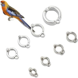 2Pcs Silver Parrot Foot Rings, Bird Leg Rings Metal Bird Foot Ring Outdoor Fly Training Parrot Leg Bands Birds Opening Clip(Inner Diameter 5.5 mm), Birds Toys
