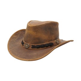 RESISTANCE Premium Australian Style Leather Cowboy Hat | Shapeable Outback Hat for Men and Women Tan
