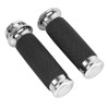 Unbranded Black + Chrome 1" Electronic Handle Grips For Harley