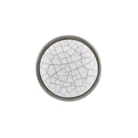 Richelieu Hardware BP4418195304 Cherbourg Collection 1 1/8 in (28.6 mm) Crackle White and Brushed Nickel Eclectic Cabinet Knob Crackle White, Brushed Nickel Finish