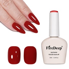 Firedeep 10ml Hema Free Gel Polish Bordeaux Red Color Gel Nail Polish Glazed Berry Soak Off Manicure Gift for Women and Girls