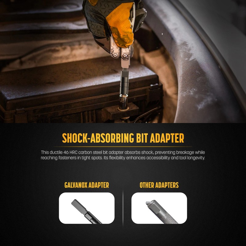 Galvanox Bit Extender & Hex Adapter for Leatherman Multi-Tools (Black)