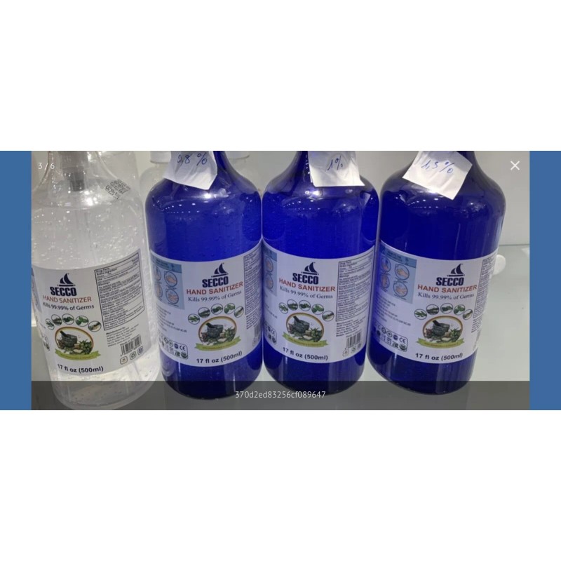 Secco Hand sanitizer secco Bottle with pump 17 fluid ounces￼
