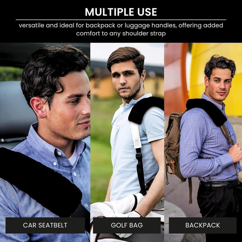 Plush Car Seat Belt Cover (2 Pack) Soft Shoulder Pad,