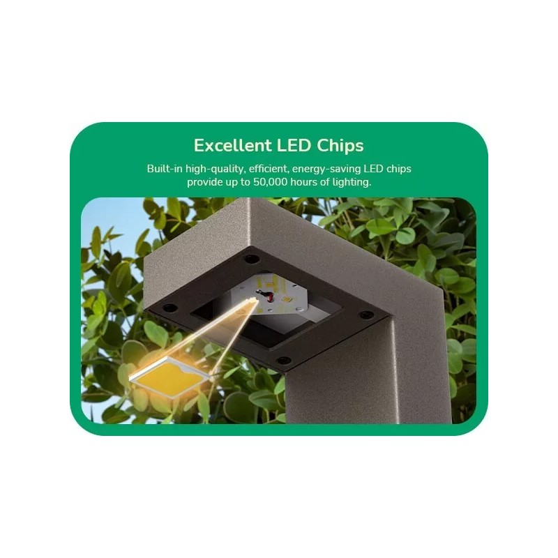 EDISHINE 6 Pack Low Voltage Landscape Lights, Square Modern Aluminum