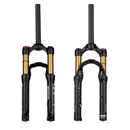 BOLANY 20/24inch Bike Suspension Air Fork 28.6mm(1-1/8inch)*220mm Thread-Less Straight Steerer 9mm Disc Brake Version MTB Front Fork 100/135mm Travel
