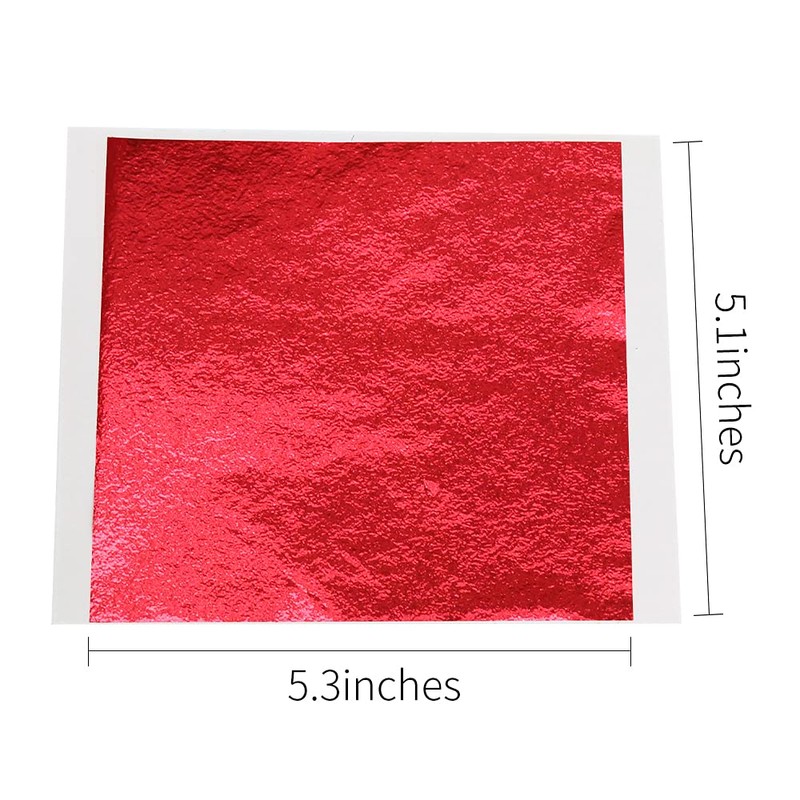 Red Gold Leaf Sheets, 5.11" Red Gilding Gold Foil for