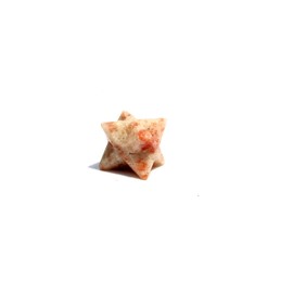 Prajet Crystal Sunstone Merkaba Star 1 Inch Natural Gemstone Star Golden Orange Sacred Geometry Star for Meditation Yoga Collection Gift