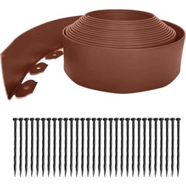 Landscape Edging Kit,66ft Garden Edging Borders Landscape Edging Border【4 INCH Hight】 Lawn Edging Border Include 60 Stakes, Paver Edging for Yard, Lawn, Gardens (Brown)